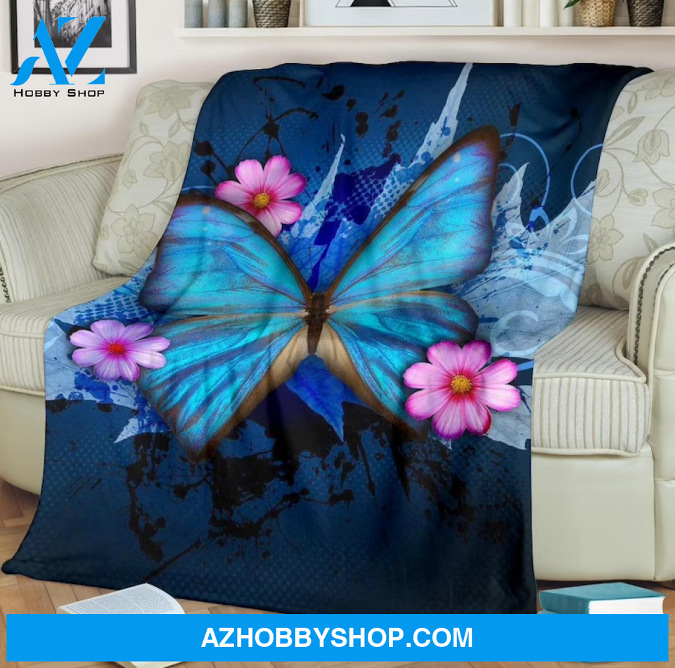 Butterfly 4 Fleece Blanket Home Decor Bedding Couch Sofa Soft And Comfy Cozy Gift For Butterfly Lover, Gift For Friend Family