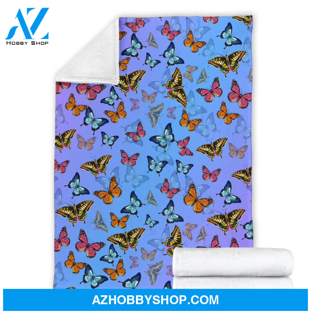 Butterfly 8 Fleece Blanket Home Decor Bedding Couch Sofa Soft And Comfy Cozy Gift For Butterfly Lover, Gift For Friend Family