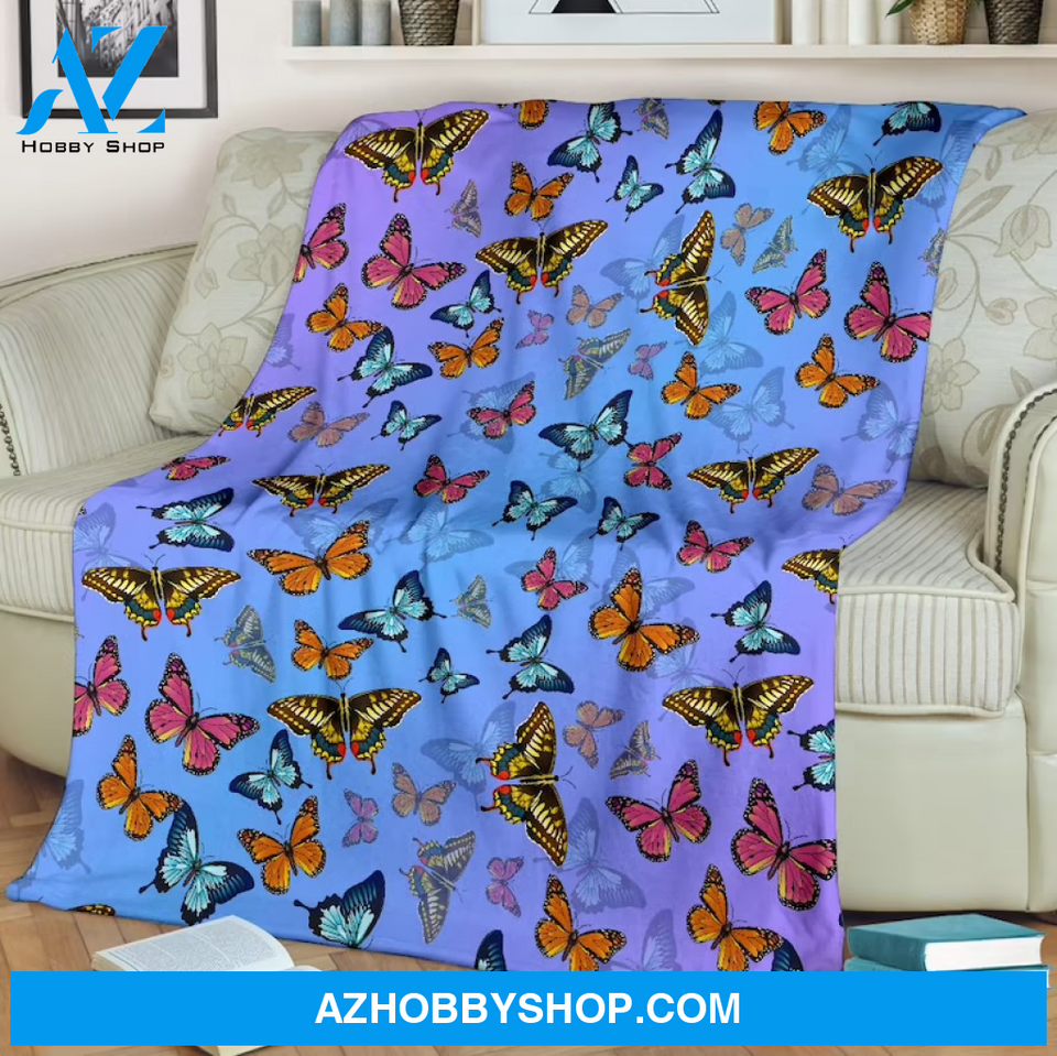 Butterfly 8 Fleece Blanket Home Decor Bedding Couch Sofa Soft And Comfy Cozy Gift For Butterfly Lover, Gift For Friend Family