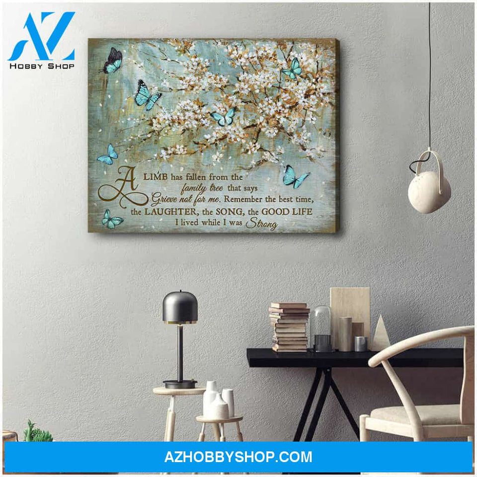 Butterfly A Limb Has Fallen From The Family Tree Canvas Wall Art Decor
