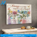 Top # 16 Butterfly Always On My Mind Forever In My Heart Canvas Wall Art, Wall Decor Visual Art