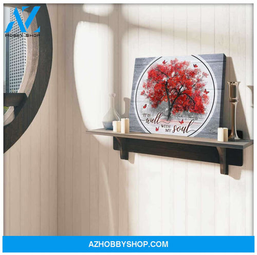 Butterfly and Tree Canvas It Is Well With My Soul Wall Art Decor