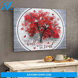 Butterfly and Tree Canvas It Is Well With My Soul Wall Art Decor