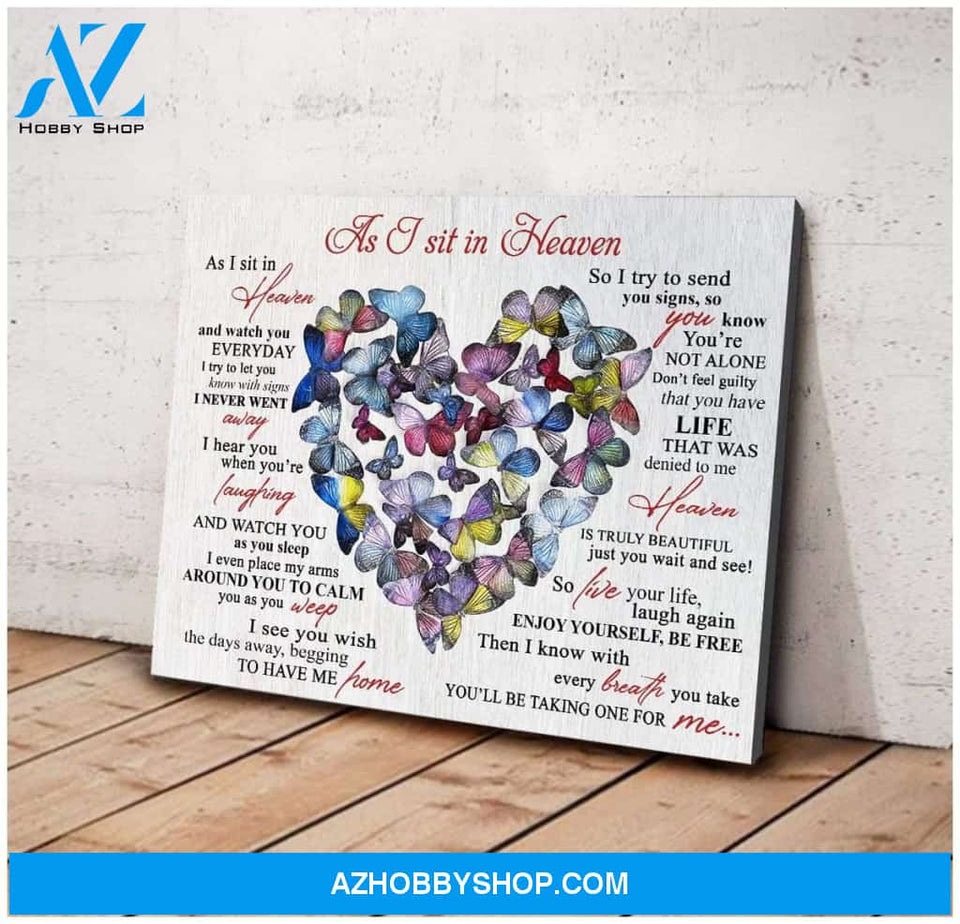 Butterfly As I Sit In Heaven Wall Art Canvas Prints, Wall Decor Visual Art