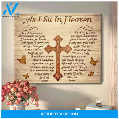 Butterfly As I Sit In Heaven Wall Art Canvas Prints, Wall Decor Visual Art