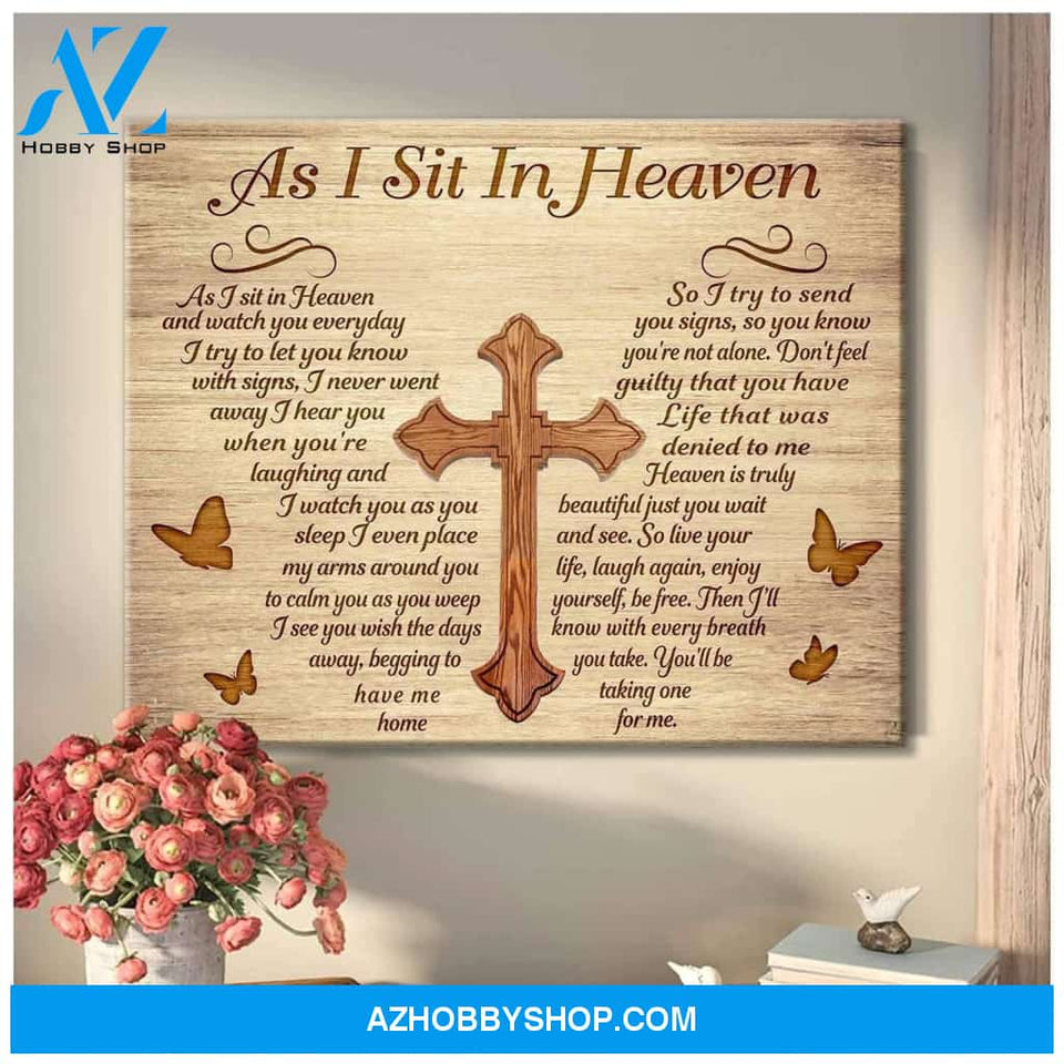 Butterfly As I Sit In Heaven Wall Art Canvas Prints, Wall Decor Visual Art