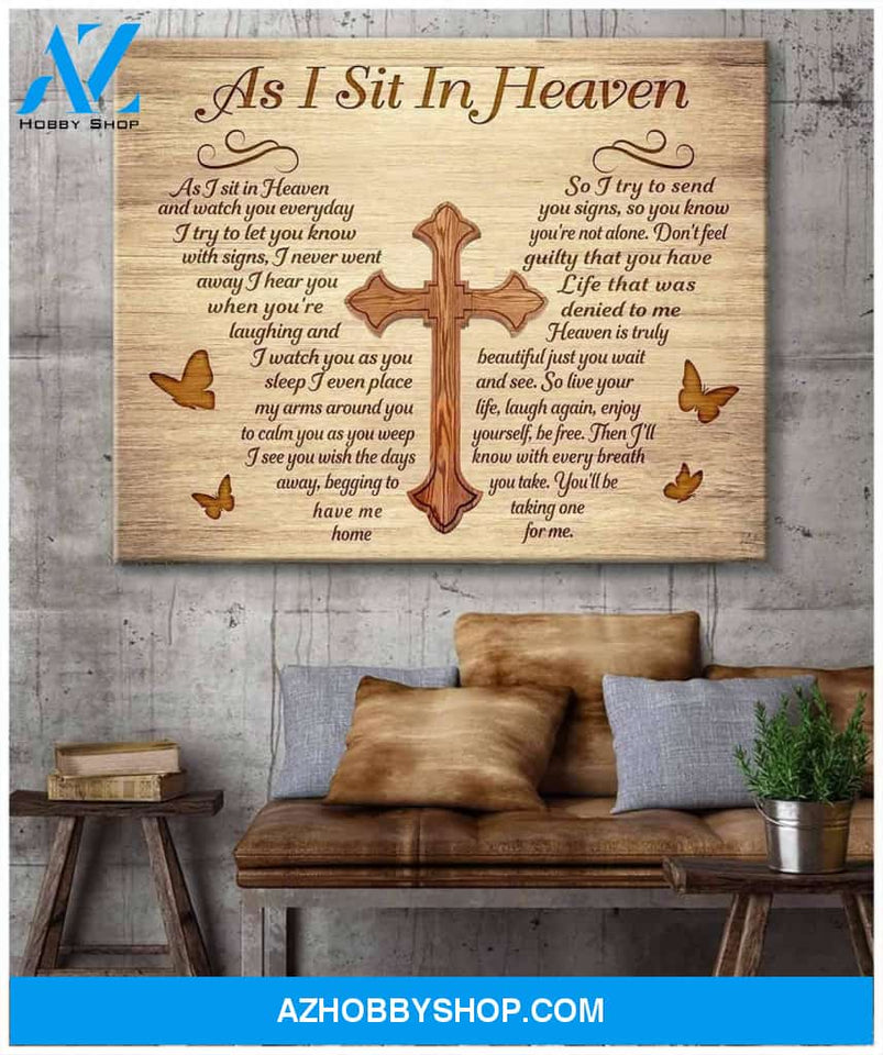 Butterfly As I Sit In Heaven Wall Art Canvas Prints, Wall Decor Visual Art