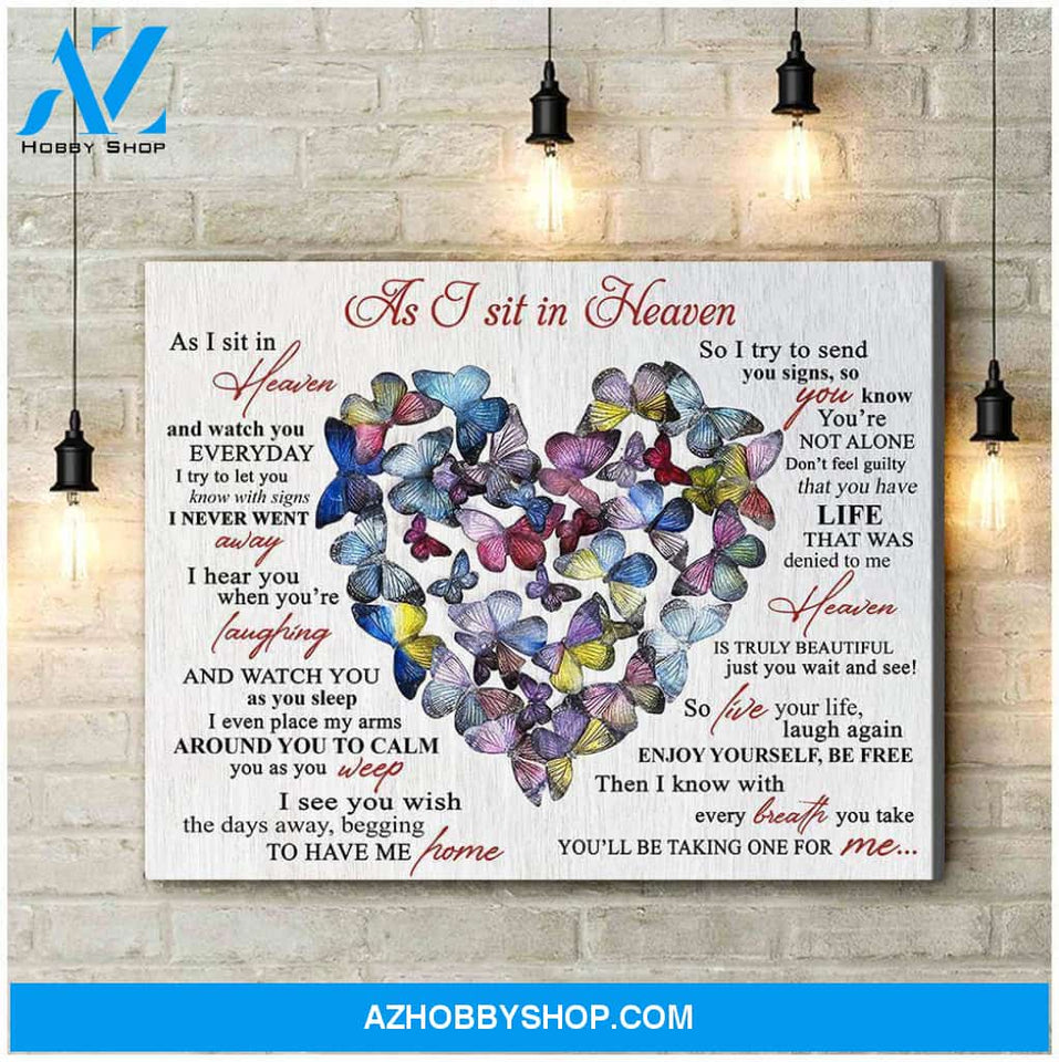 Butterfly As I Sit In Heaven Wall Art Canvas Prints, Wall Decor Visual Art