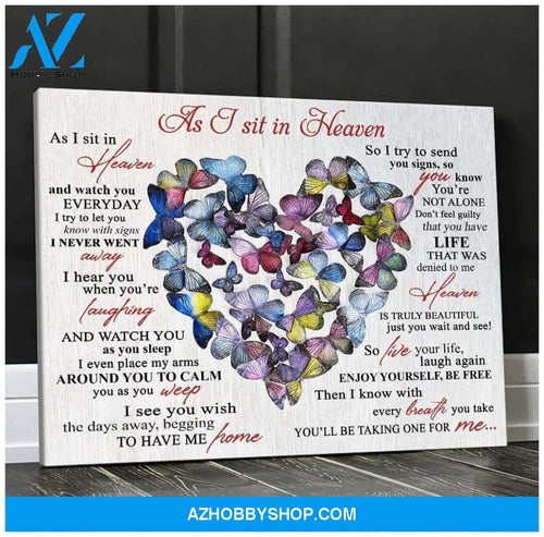 Butterfly As I Sit In Heaven Wall Art Canvas Prints, Wall Decor Visual Art