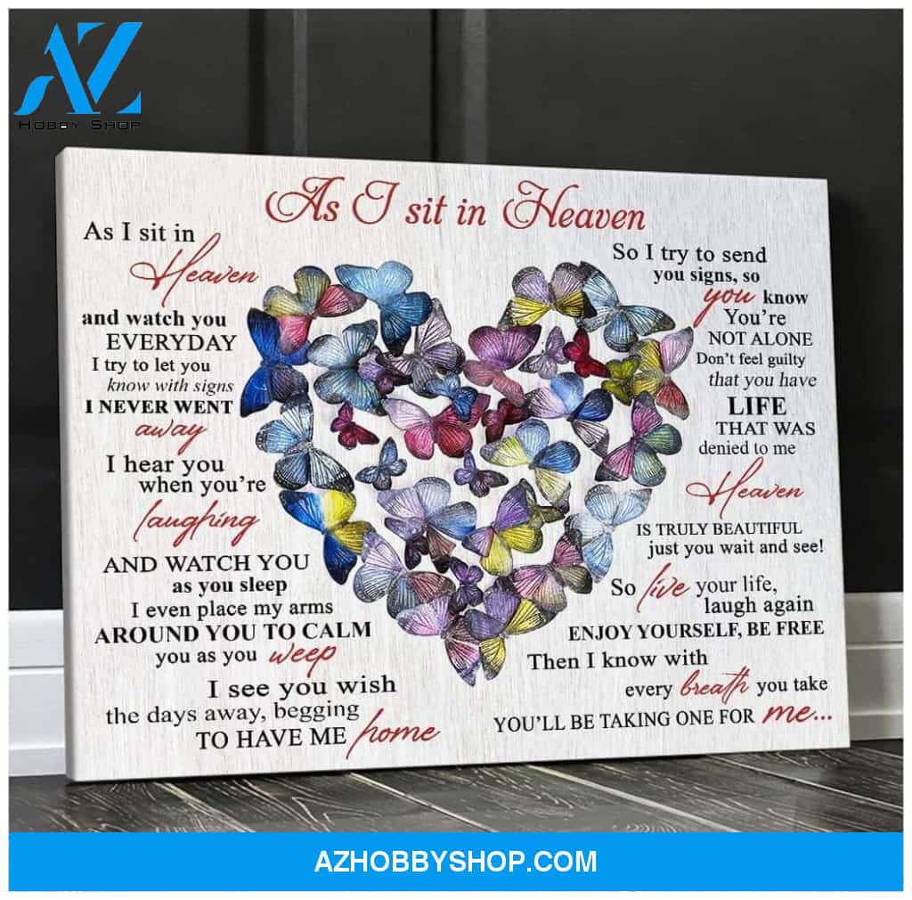 Butterfly As I Sit In Heaven Wall Art Canvas Prints, Wall Decor Visual Art