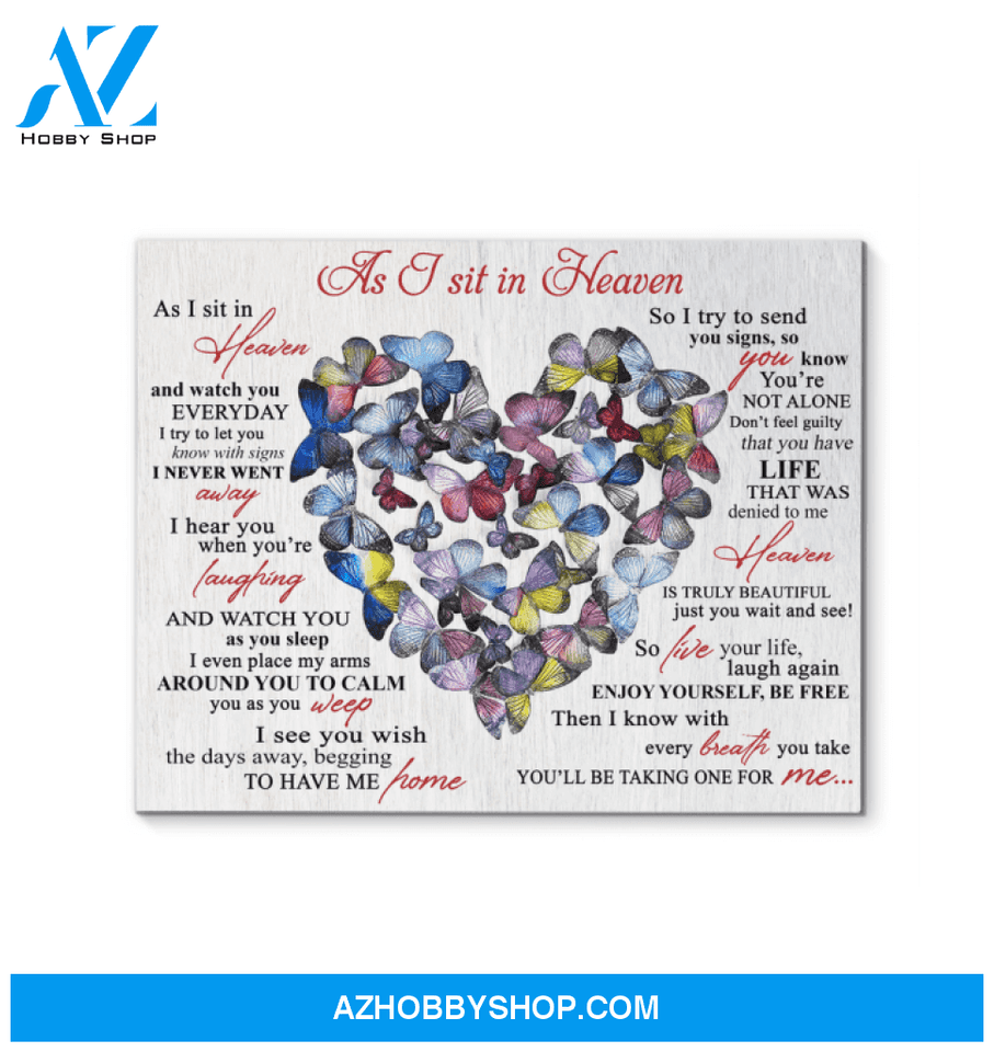 Butterfly As I Sit In Heaven Wall Art Canvas Prints, Wall Decor Visual Art