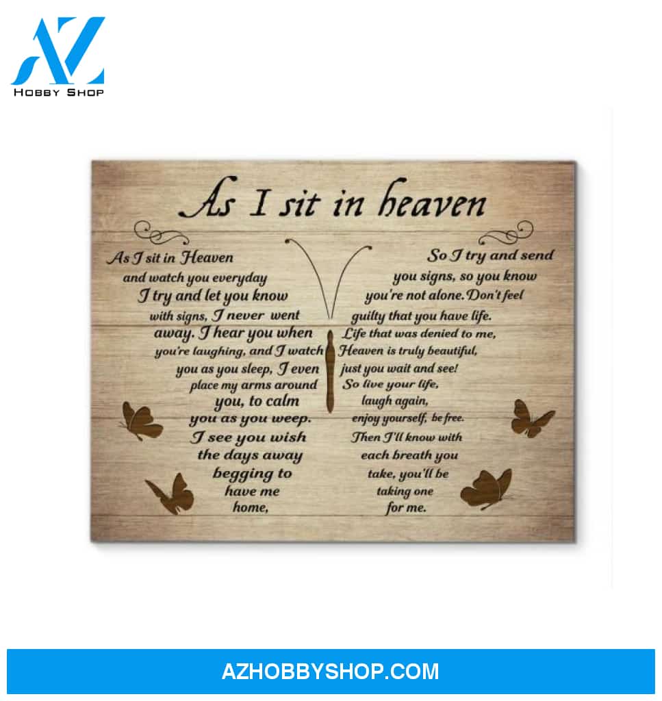 Butterfly As I Site In Heaven Poem Poster Canvas