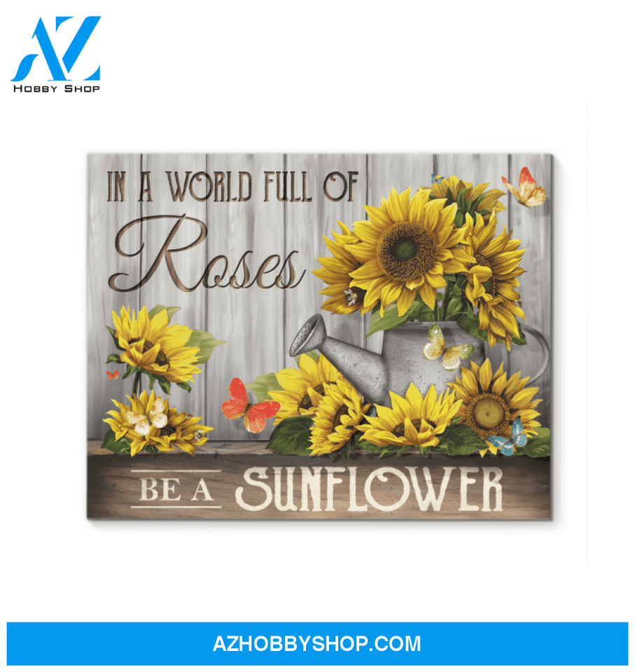 Butterfly Be A Sunflower Wall Art Canvas Prints, Wall Decor Visual Art
