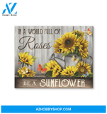 Butterfly Be A Sunflower Wall Art Canvas Prints, Wall Decor Visual Art