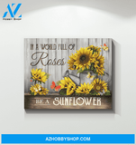 Butterfly Be A Sunflower Wall Art Canvas Prints, Wall Decor Visual Art