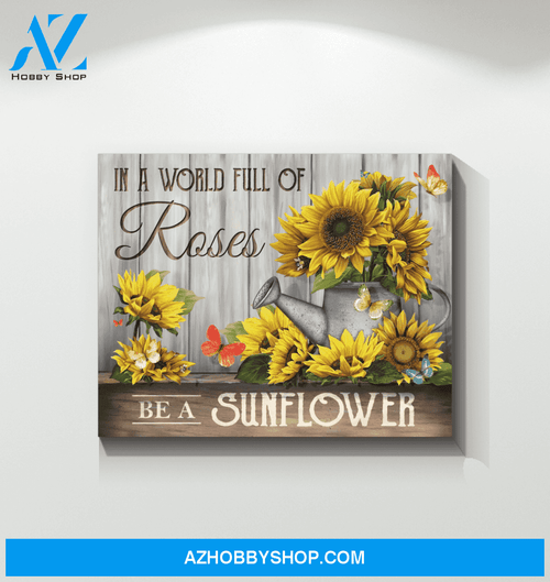 Butterfly Be A Sunflower Wall Art Canvas Prints, Wall Decor Visual Art
