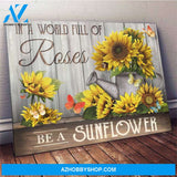 Butterfly Be A Sunflower Wall Art Canvas Prints, Wall Decor Visual Art