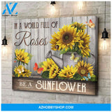 Butterfly Be A Sunflower Wall Art Canvas Prints, Wall Decor Visual Art