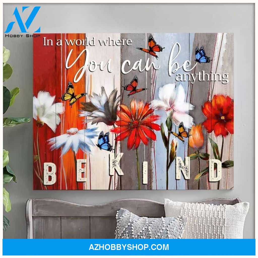 Butterfly Be Kind Canvas Wall Art, Wall Decor Visual Art