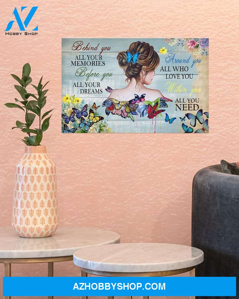 Butterfly Behind You Canvas Art Prints, Wall Decor Visual Art
