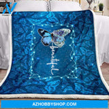 Butterfly Blanket, Beautiful Butterfly Blue Galaxy