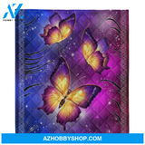 Butterfly Blanket, Beautiful Purple Sky Night Butterfly