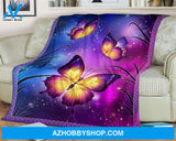 Butterfly Blanket, Beautiful Purple Sky Night Butterfly