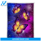 Butterfly Blanket, Beautiful Purple Sky Night Butterfly