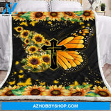 Butterfly Blanket, Faith Sunflower Butterfly