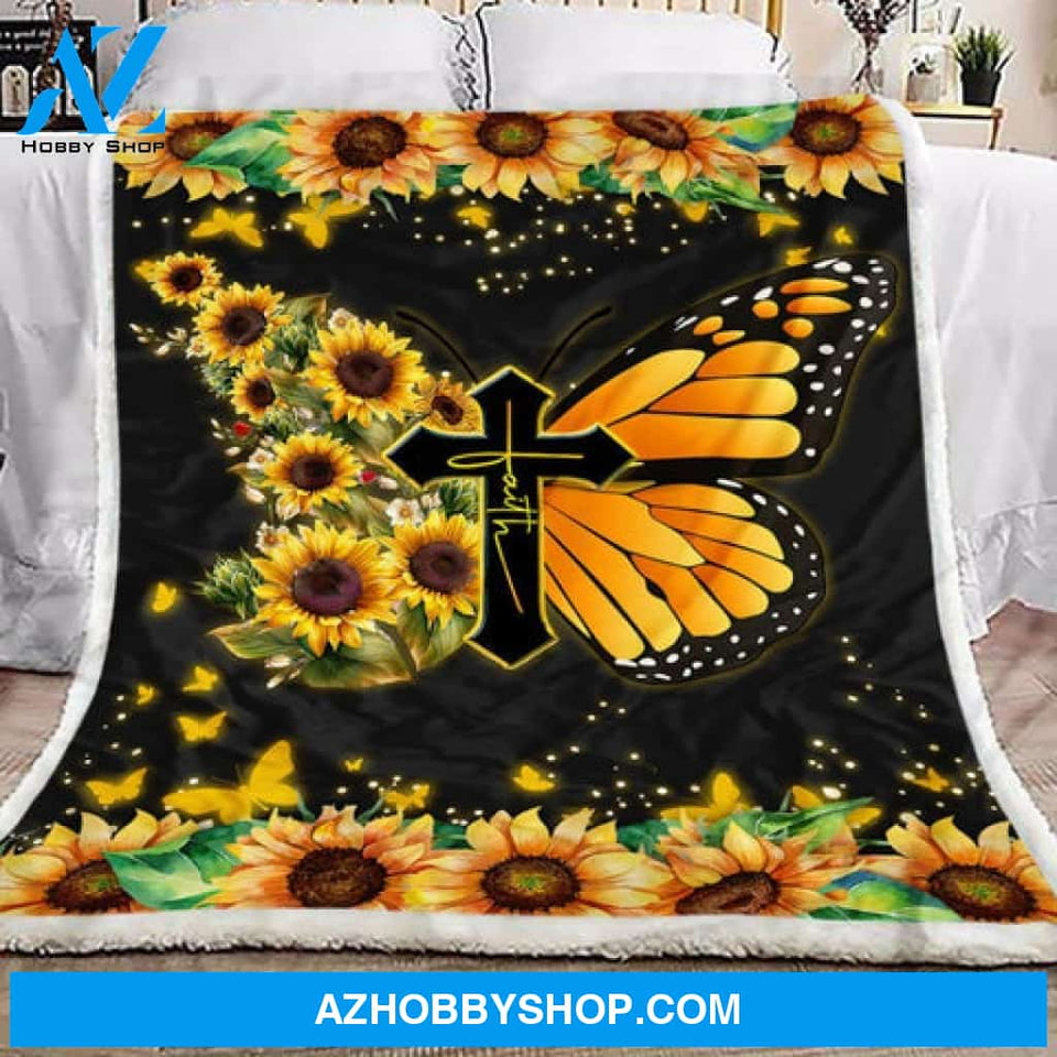Butterfly Blanket, Faith Sunflower Butterfly
