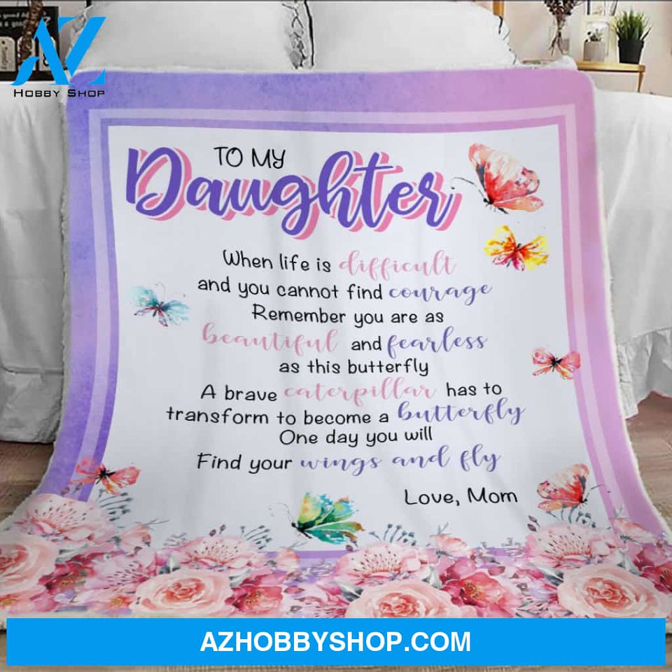 Butterfly Blanket, Blanket For Daughter Blanket For Daughter, Gift Blanket, Fleece Blanket, Sherpa Blanket