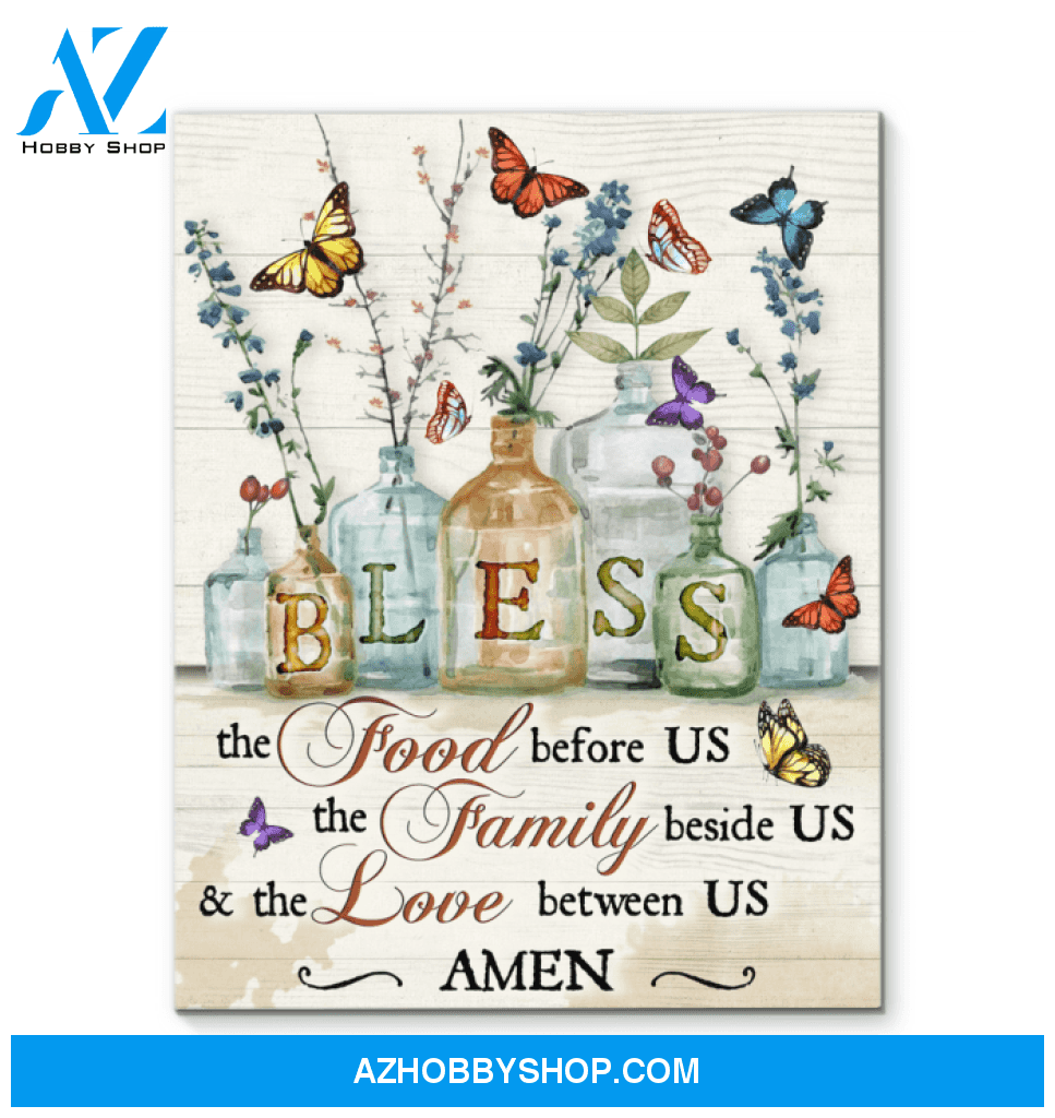Butterfly Bless the food before us Canvas And Poster, Wall Decor Visual Art