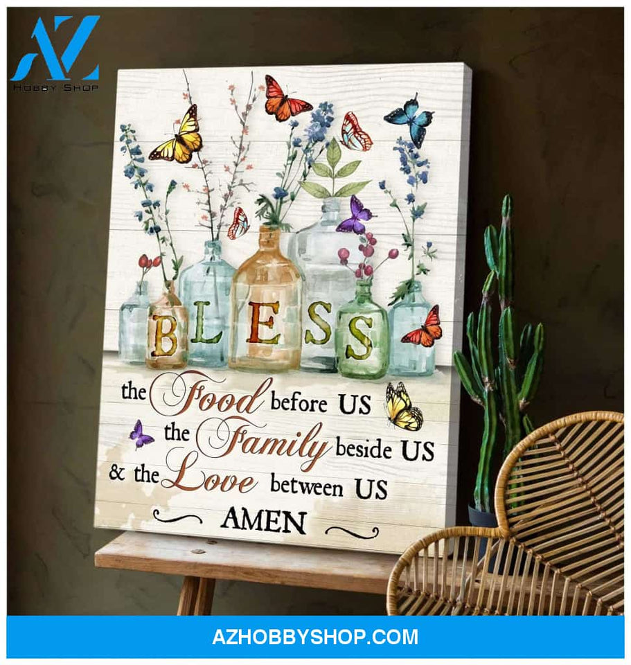 Butterfly Bless the food before us Canvas And Poster, Wall Decor Visual Art