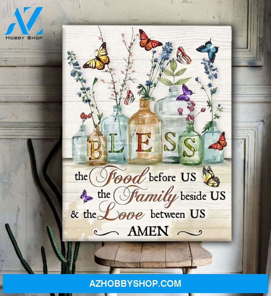 Butterfly Bless the food before us Canvas And Poster, Wall Decor Visual Art