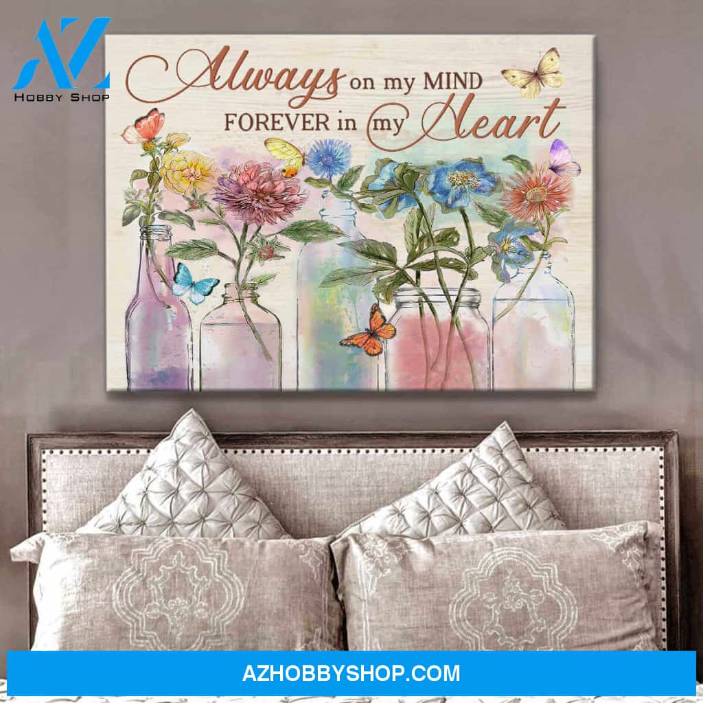 Butterfly Canvas Always on my mind Forever in my heart Wall Art Decor