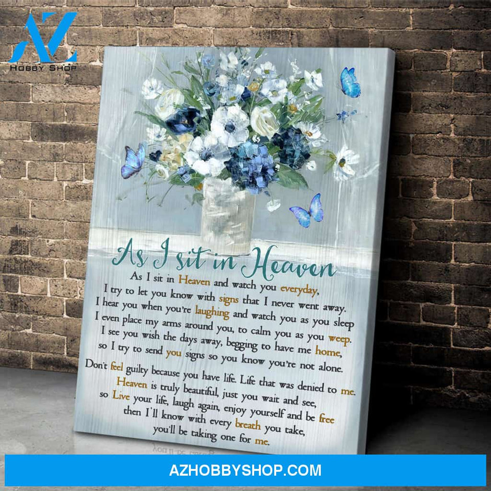 Butterfly Canvas As I Sit In Heaven Wall Art Decor