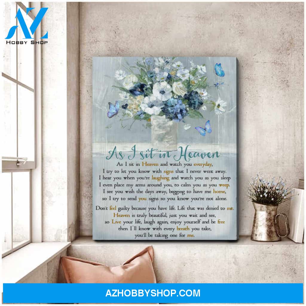 Butterfly Canvas As I Sit In Heaven Wall Art Decor