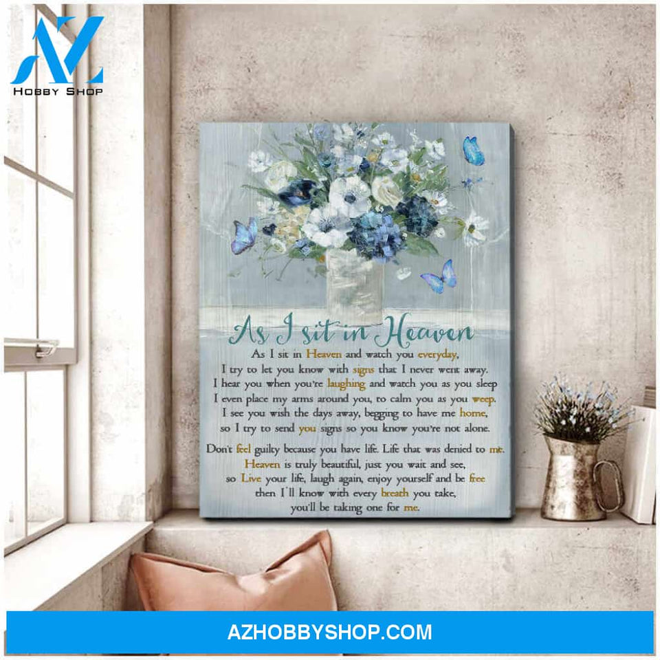 Butterfly Canvas As I Sit In Heaven Wall Art Decor