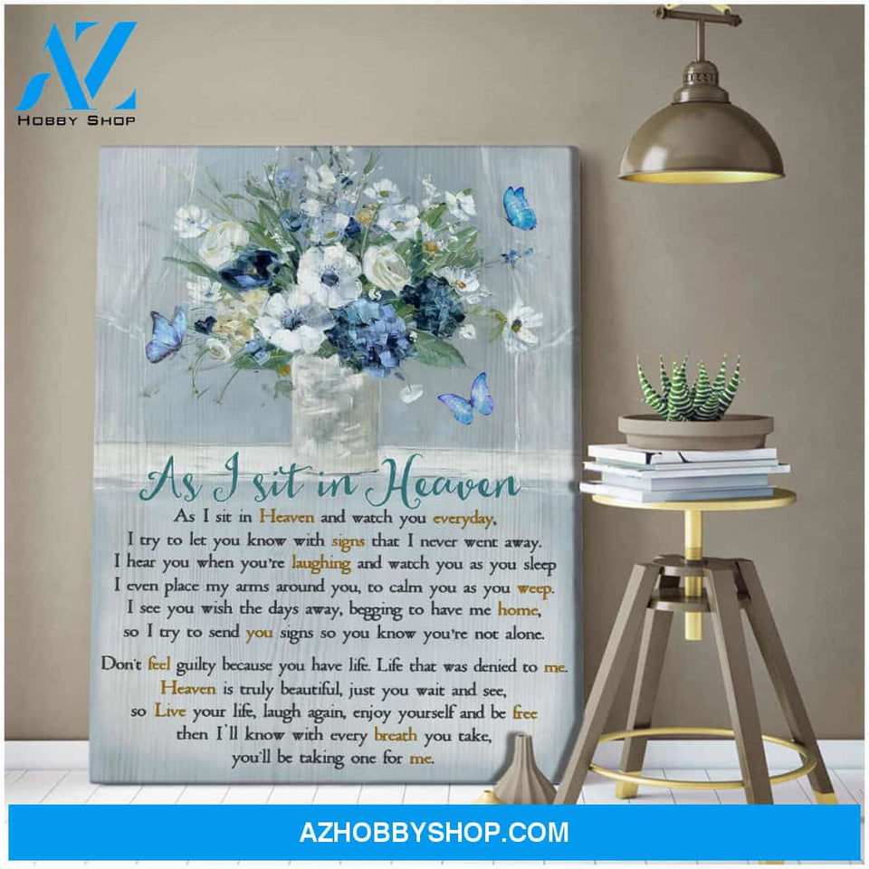 Butterfly Canvas As I Sit In Heaven Wall Art Decor
