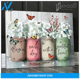 Butterfly - Canvas - Begin Each Day With A Grateful Heart