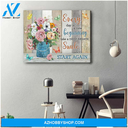 Butterfly Canvas Everyday is a new beginning Wall Art Decor