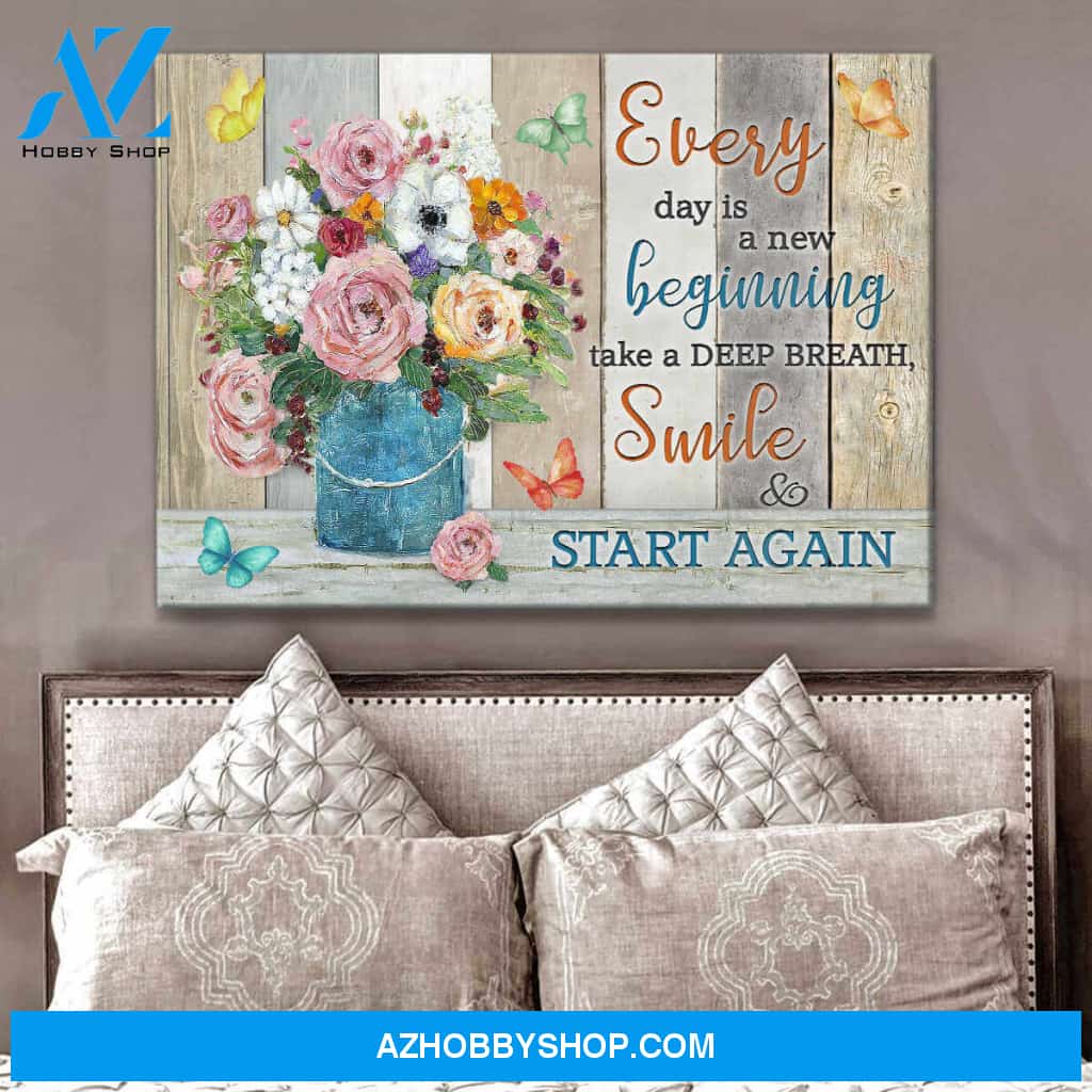 Butterfly Canvas Everyday is a new beginning Wall Art Decor