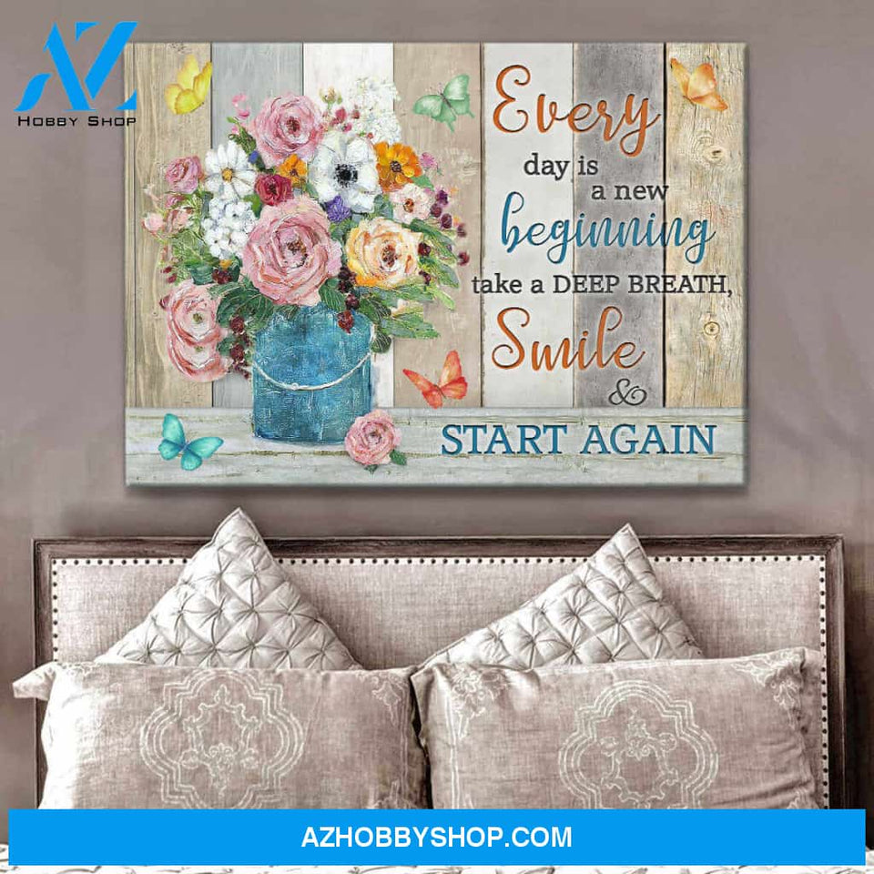 Butterfly Canvas Everyday is a new beginning Wall Art Decor