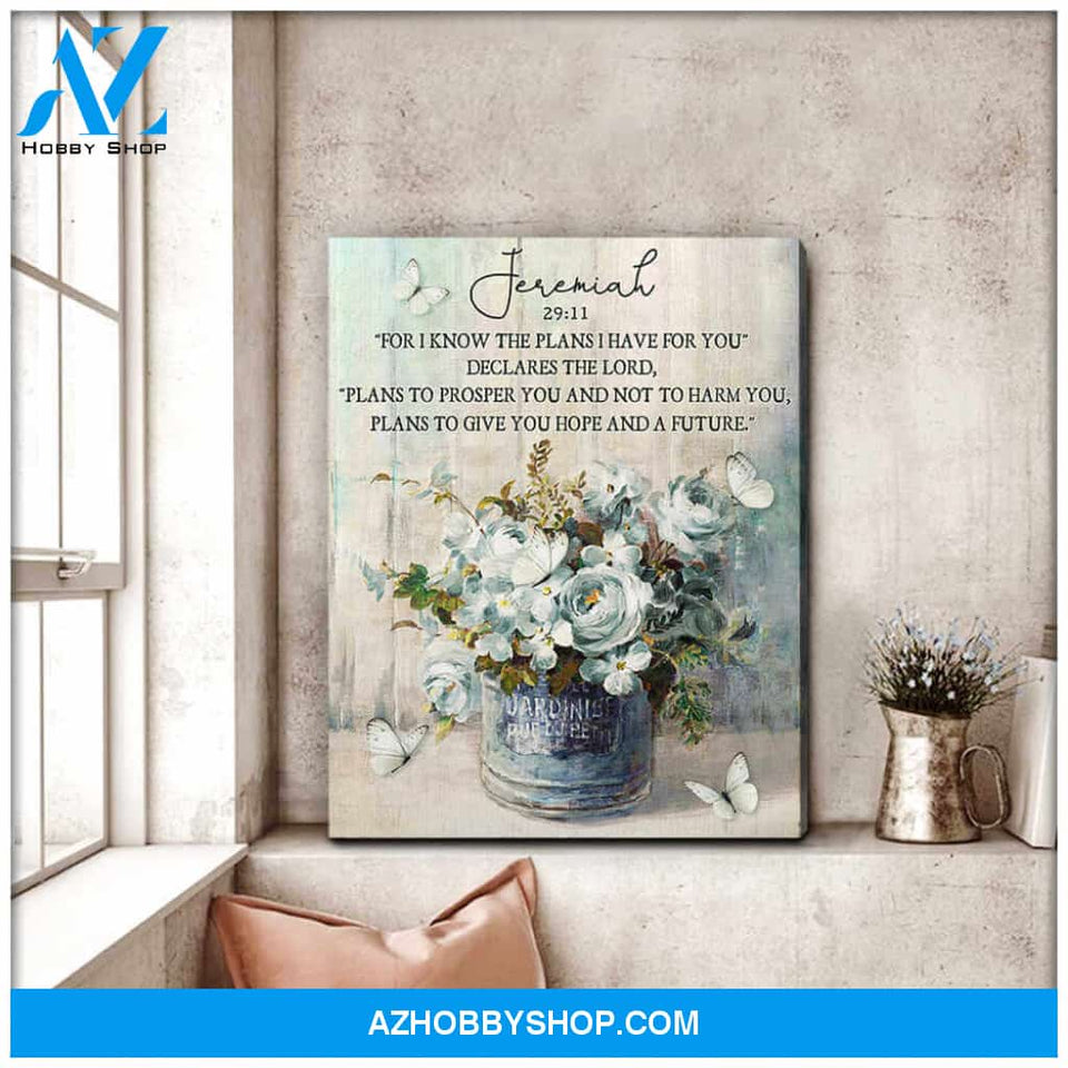 Butterfly Canvas For I know the plans I have for you Wall Art Decor