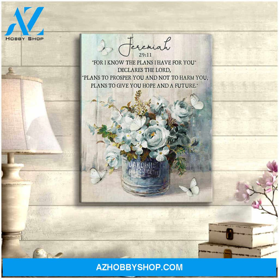 Butterfly Canvas For I know the plans I have for you Wall Art Decor