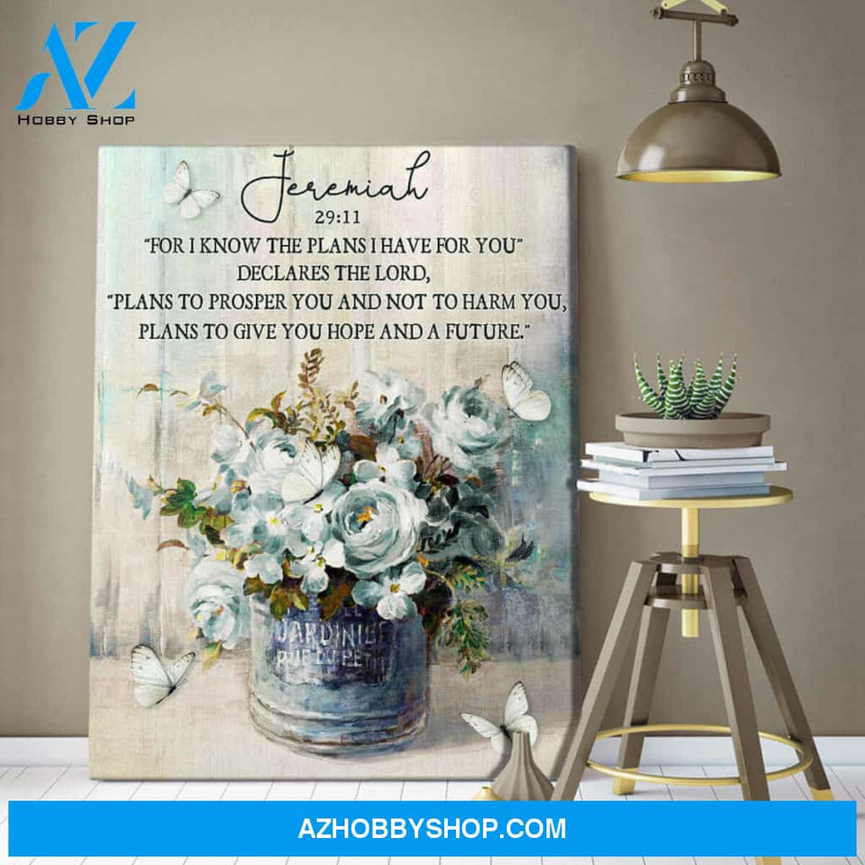 Butterfly Canvas For I know the plans I have for you Wall Art Decor