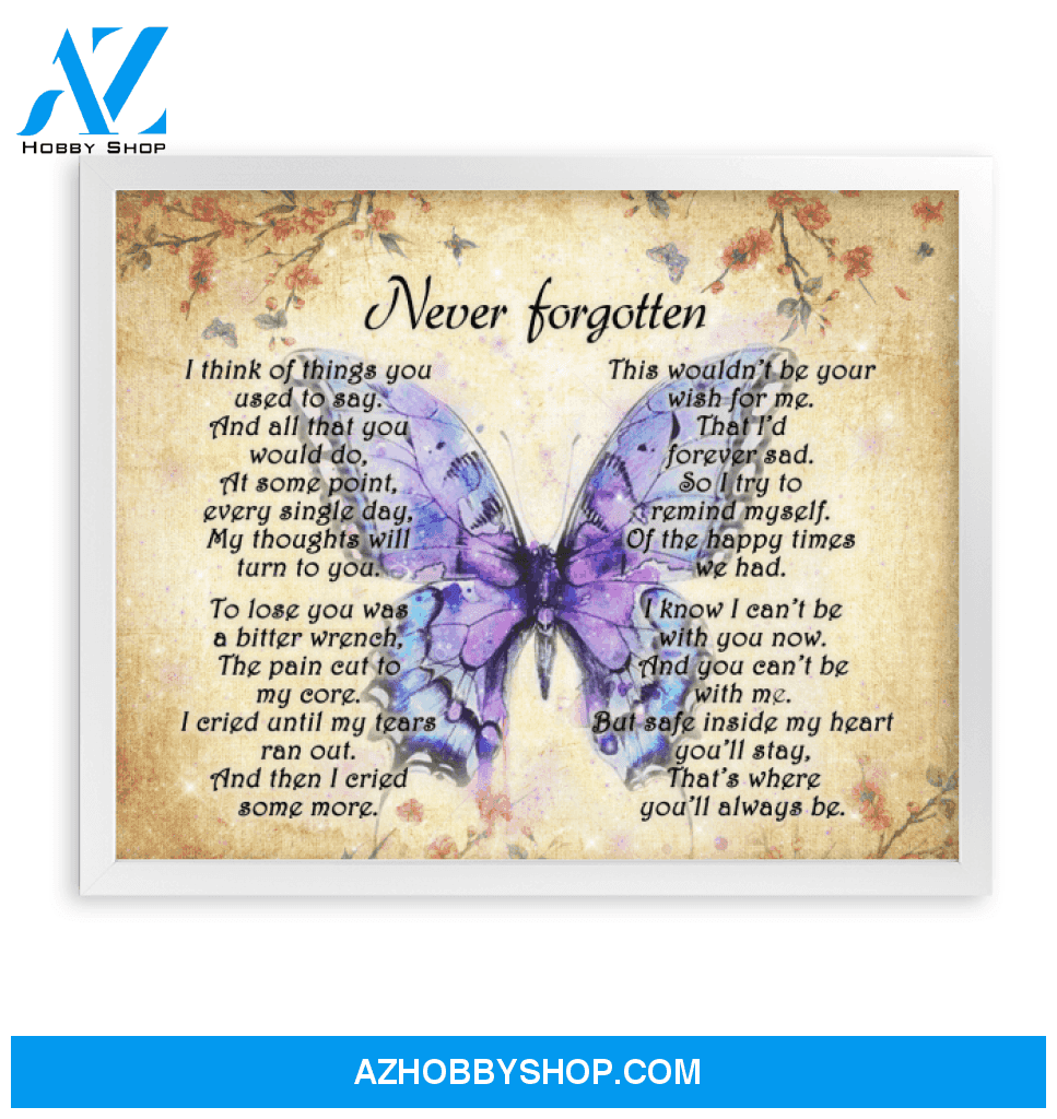 Butterfly Canvas Giving People Never Forgotten Framed Matte Canvas