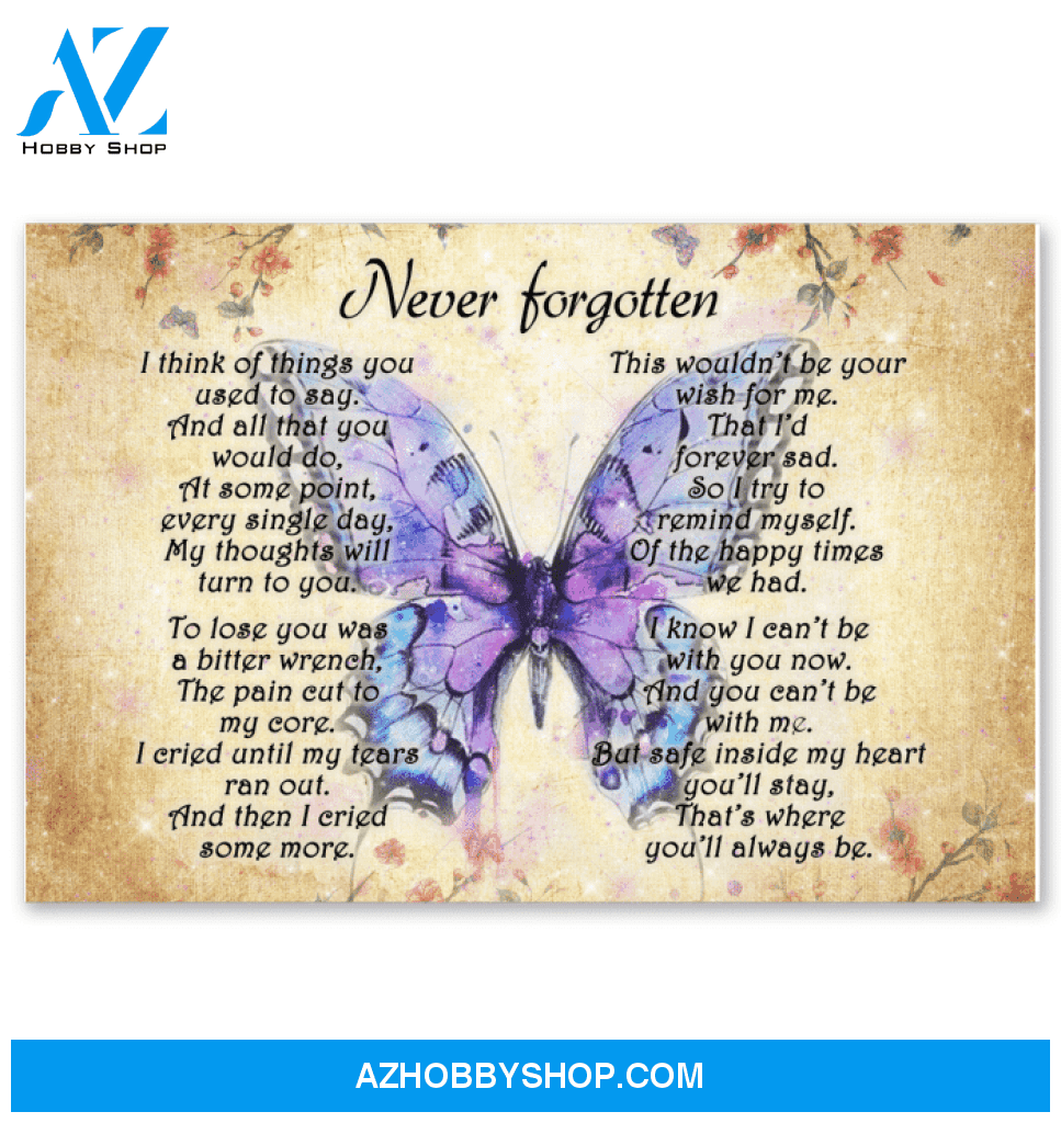 Butterfly Canvas Giving People Never Forgotten Horizontal Poster