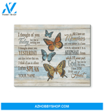 Butterfly Canvas I Thought Of You Today Yesterday And All Times