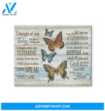 Butterfly Canvas I Thought Of You Today Yesterday And All Times